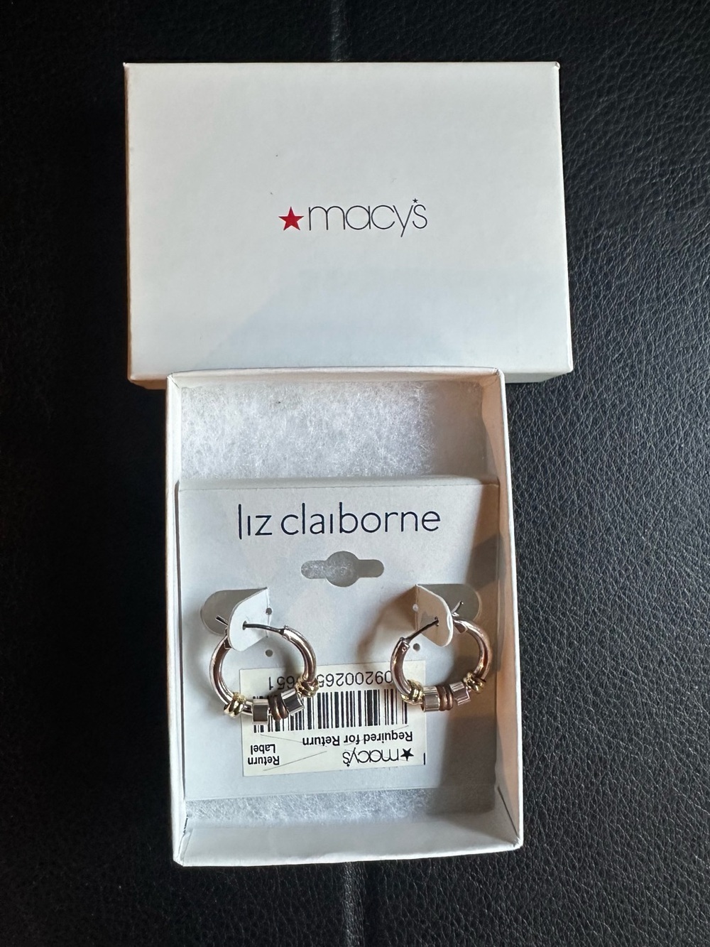 NEW - Liz Claiborne Silver Tone Hoop Earrings - Silver